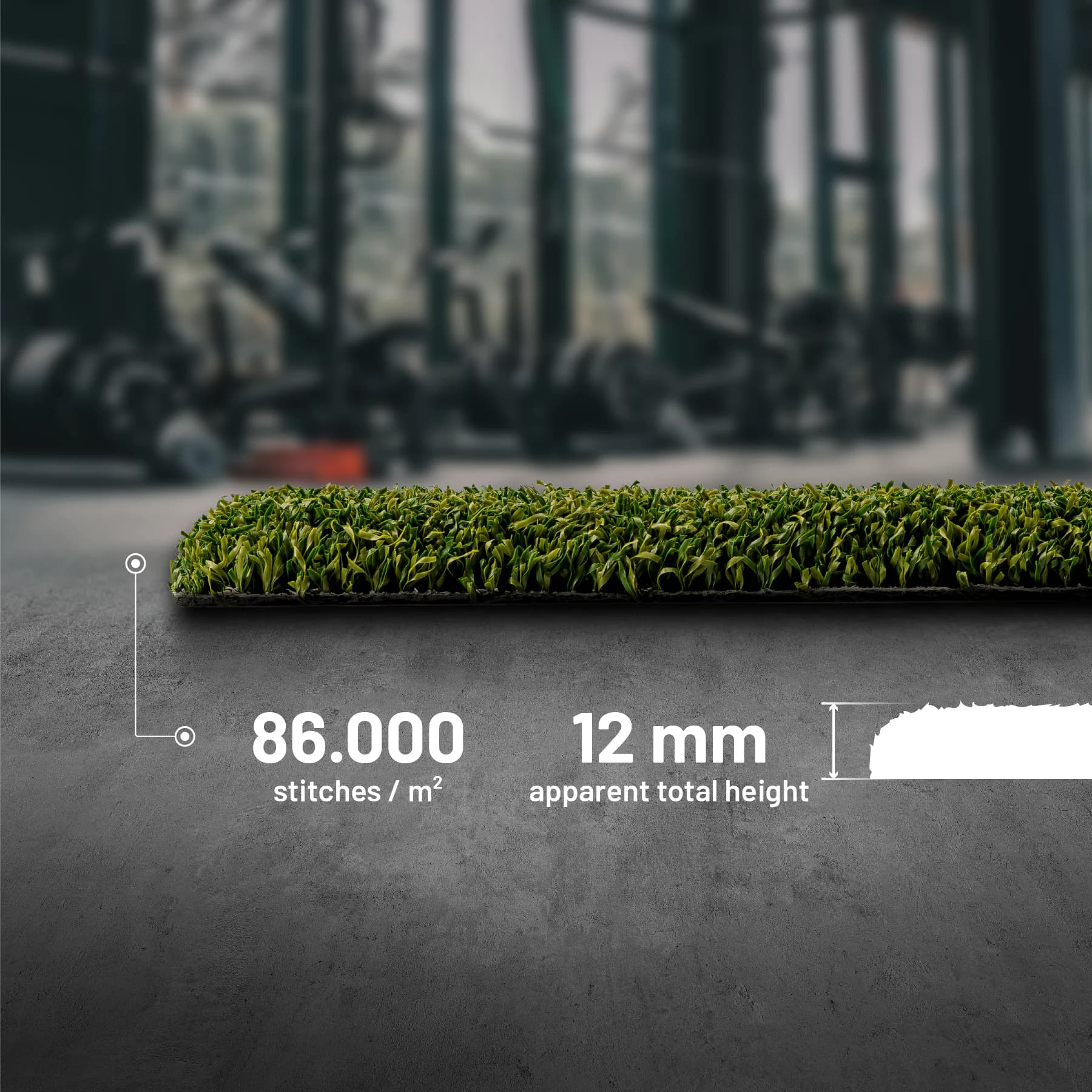 Valhalla One — 86.000 puntadas/m² de densidad y 12 mm de altura visible