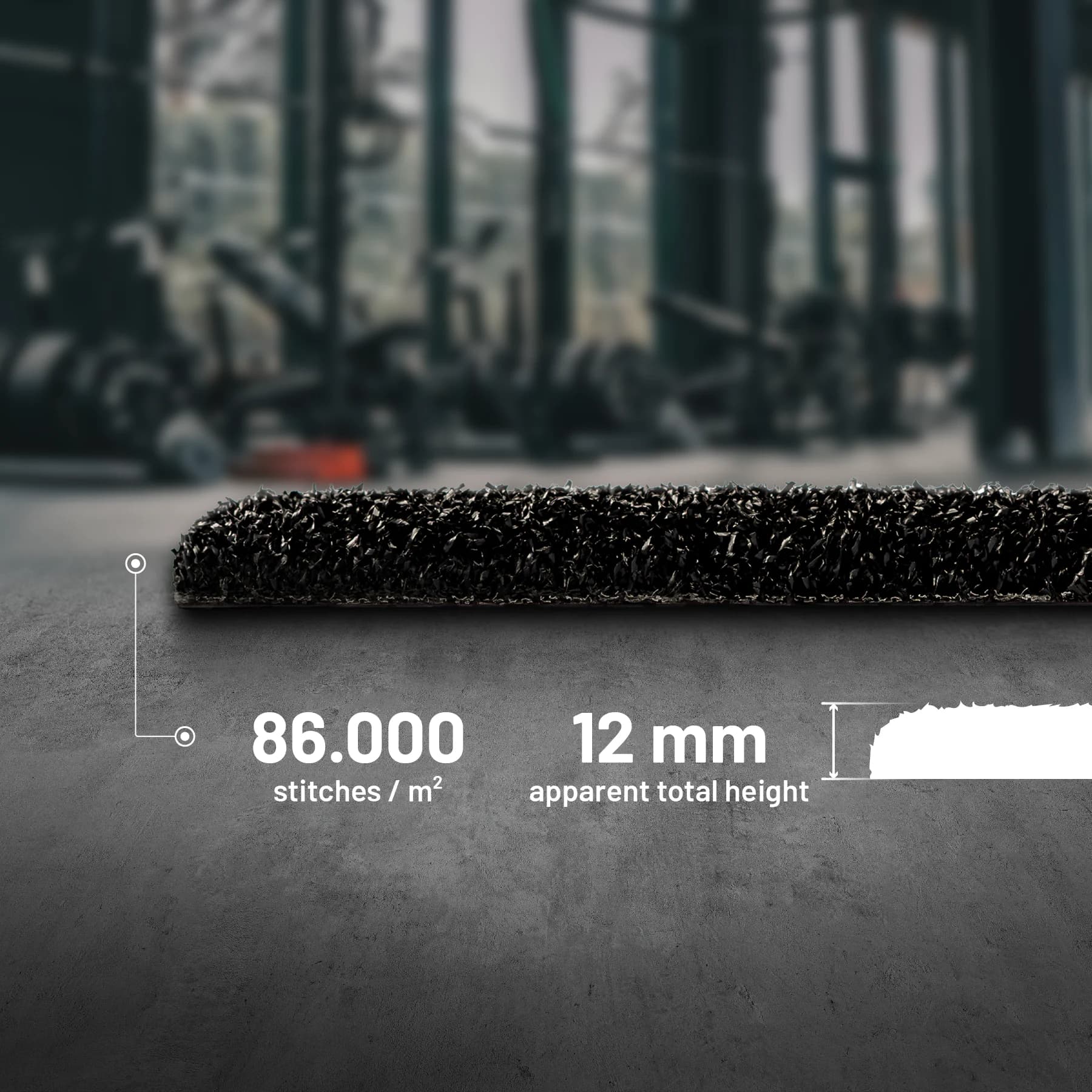 Valhalla One — 86.000 puntadas/m² de densidad y 12 mm de altura visible